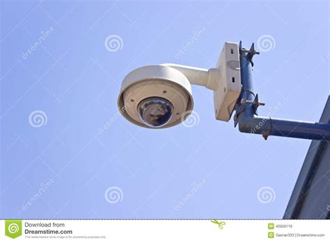 Hi-tech Dome Type Surveillance Camera Stock Image - Image of modern ...