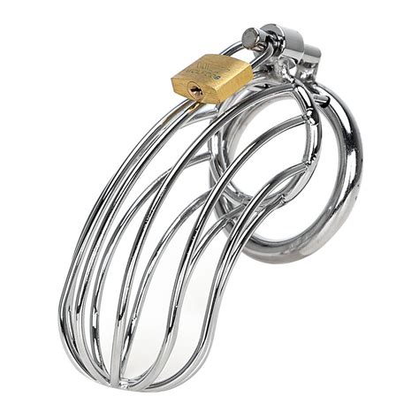 Adult Games Stainless Steel Cock Cage Lockable Sex Toys For Men Penis Cock Ring Sleeve Lock Male