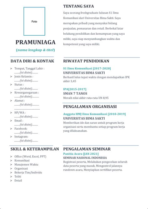 Contoh Cv Ats Lulusan Smk Contoh Surat Resmi