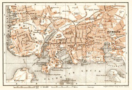 Plymouth city Map, 1906 by Waldin | Avenza Maps