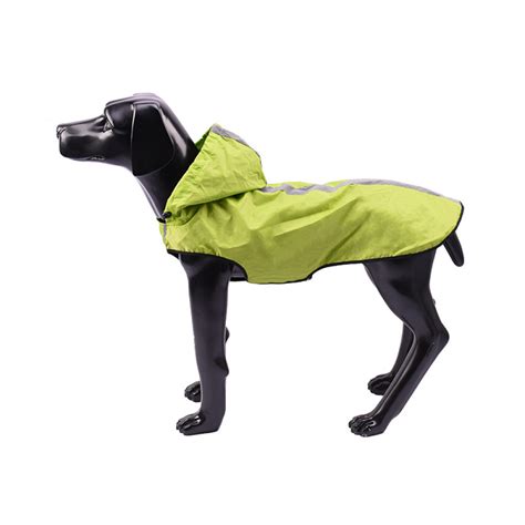 Reflective Large Dog Raincoat With Hood Puppy Poncho Jacket