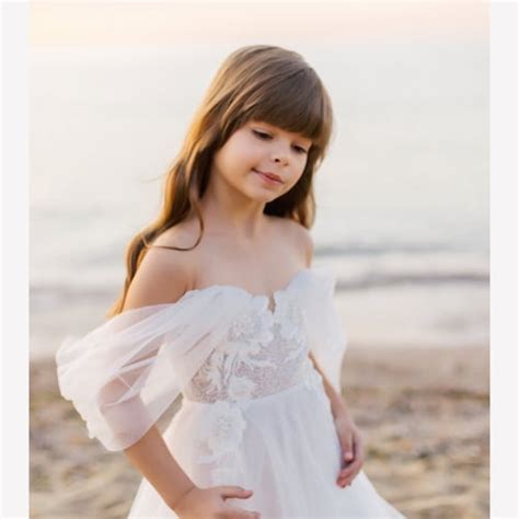 Beach Flower Girl Dress Open Back Flower Girl Dress Long Etsy