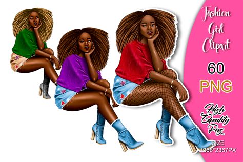 Black Girl Clipart Planner Girl Clipart Graphic By Queen´s Colours · Creative Fabrica