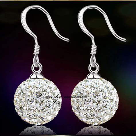 Brinco Wedding Crystal Rhinestone Elegant Silver Plated Drop Earrings Women Ear Hook Dangle