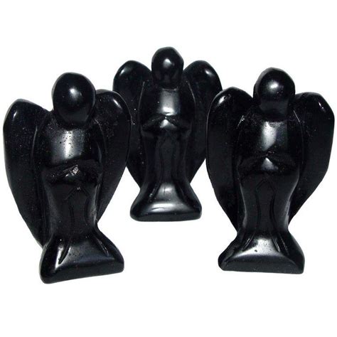 Obsidian Schwarz Engel Figur Schutzengel Ca 35 X 60 Mm 18 29