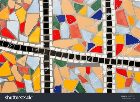 Multicolored Broken Mosaic Tile Abstract Pattern Background Stock Photo ...