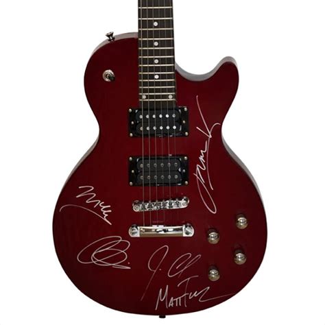 Maroon 5 Band Signed Washburn Blood Red Les Paul Styled Electric Guitar