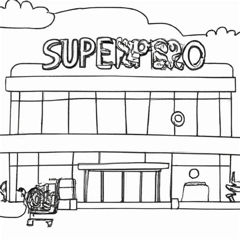 Desenhos de Mercadinho para Imprimir e Colorir/Pintar