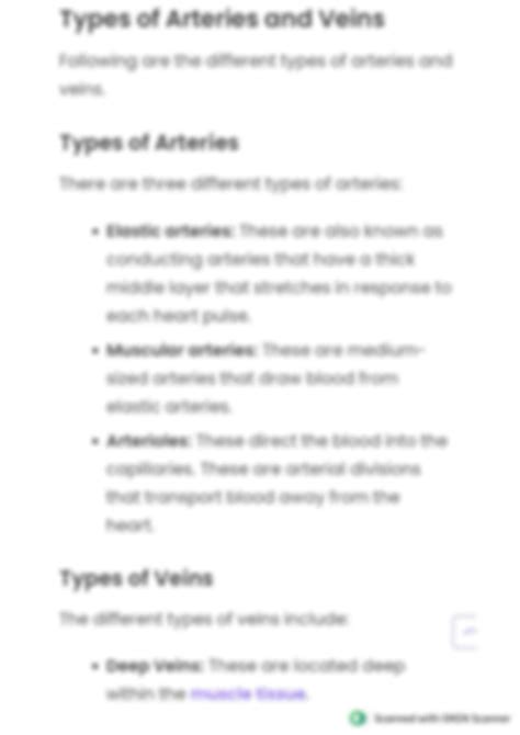 SOLUTION Difference Between Arteries And Veins Studypool