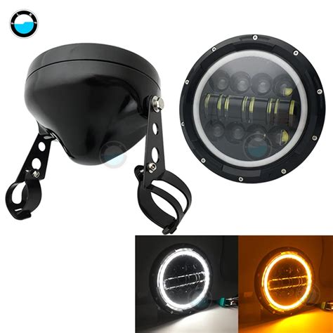 Phares Led Hi Lo De Pouces W Halo Angel Eye Drl Anneau De