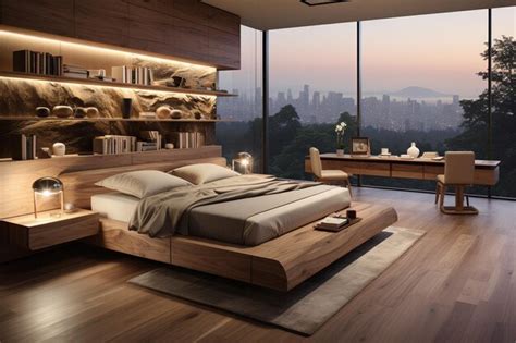 Premium Ai Image Modern Bedroom Interior Design D Rendering