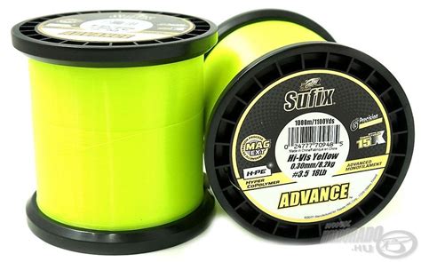 SUFIX Advance Hi Vis Yellow 1000 m 0 23 mm Haldorádó horgász áruház