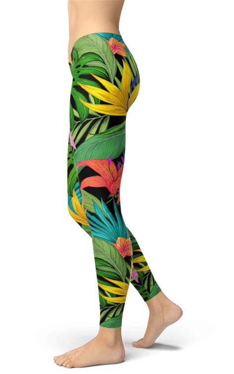 Hawaiian Flower Leggings Gym Fitness And Sports Clothing Gearbaron