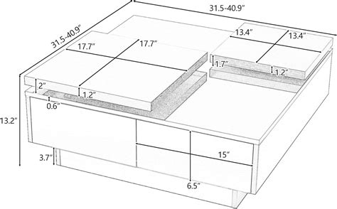 Movable Top Coffee Table Modern Square Wood Coffee Table With High Gloss Finish Square Coffee