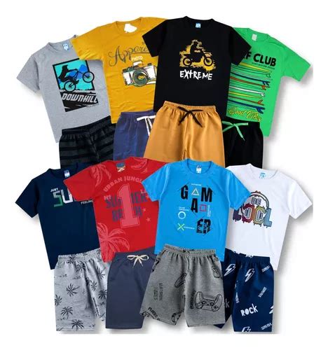 Kit 8 Conjuntos Infantil Juvenil Masculino Roupa Atacado Frete grátis