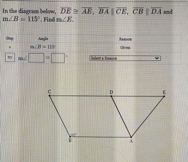 Solved In The Diagram Below Overline De Overline Ae Overline