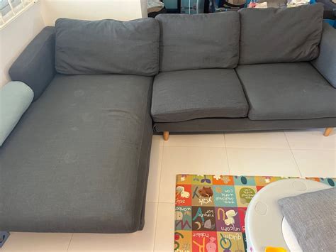 L Shape grey Sofa, Furniture & Home Living, Furniture, Sofas on Carousell