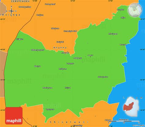 Political Simple Map of Manzini