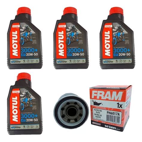 Kit Troca Óleo Motul 20w 50 Mais Filtro Hornet Carburada Parcelamento