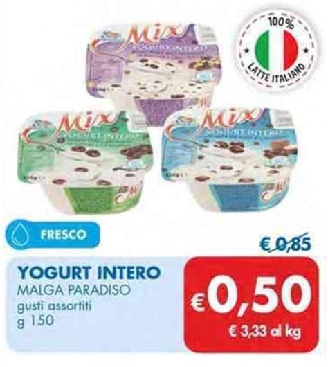 Yogurt Intero Malga Paradiso Gusti Assortiti G Offerta Di Md Discount