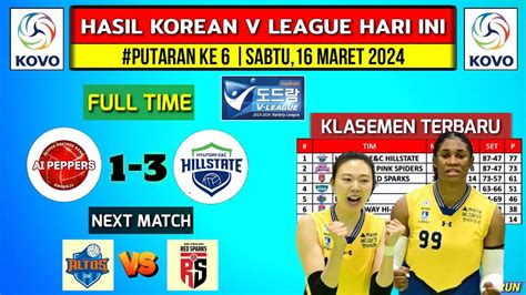 Hasil Voli Putri Korea Hari Ini AI PEPPERS VS HYUNDAI Jadwal Semifinal