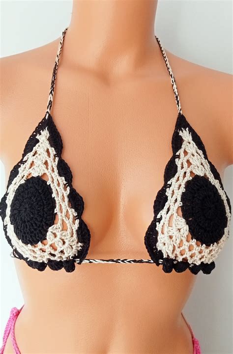 Crochet Bikini Crochet Micro Bikini Top Mesh Crochet Mini Bikini Sexy Crochet Bikini Mesh