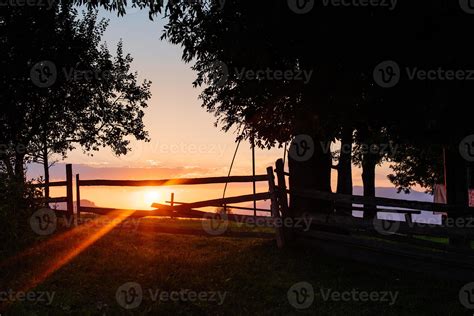 village silhouette at sunset 6947421 Stock Photo at Vecteezy