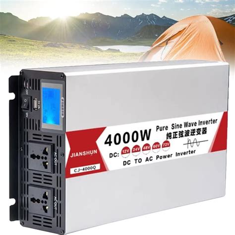 Amazon 4000W DC 12V 24V 48V 60V Pure Sine Wave Inverter Charger