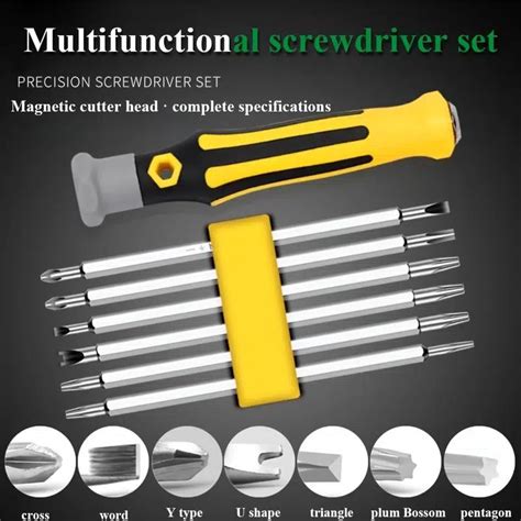 7pcs Multifunctional Screwdriver Set 6 Bits And 1 Screwdriver Handle Precision Dual Purpose