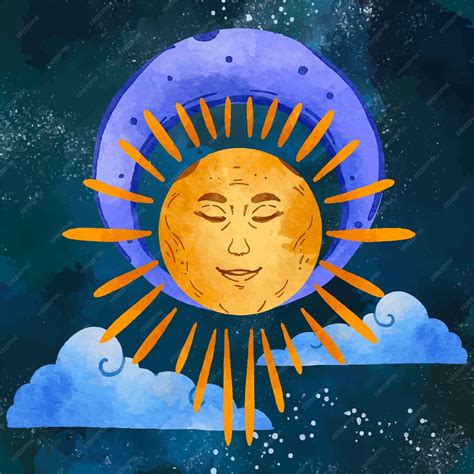 Ilustración De Dibujo De Sol Y Luna Vector Gratis