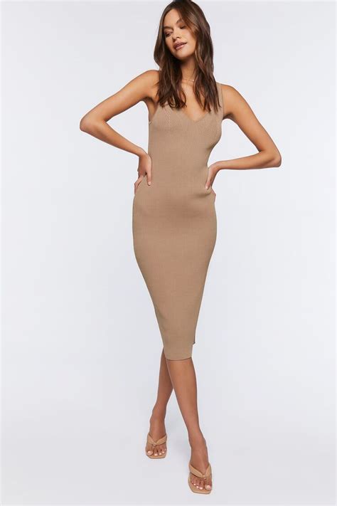 Rib Knit Bodycon Midi Dress