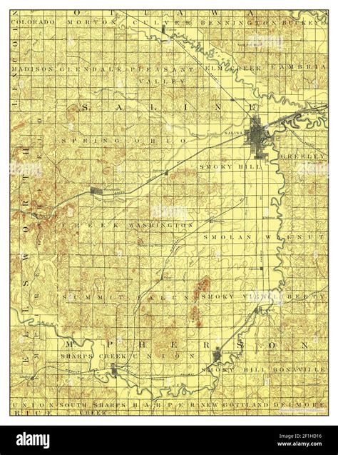 Salina Kansas Map 1892 1 125000 United States Of America By Timeless Maps Data U S