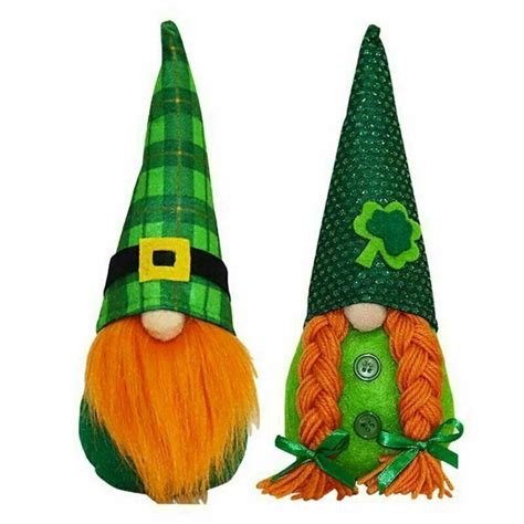 St Patrick S Day Shamrock Gnomes Plush Doll Gonk Dwarf Elf Ornaments