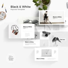 Freepiker Black White Keynote Template