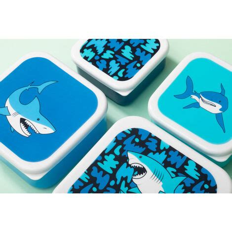 Premier Housewares Mimo Set Of Blue Shark Lunch Boxes