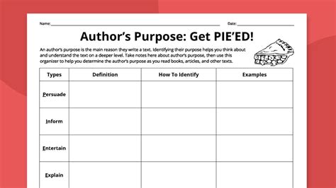 Free Printable Authors Purpose Worksheet Bundle 3 Activities