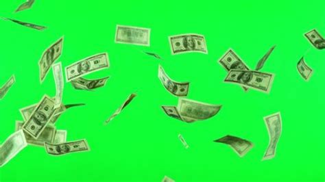 Falling Banknotes Dollars On Green Screen Stock Footage Video (100% ...