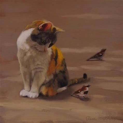 Daily Paintworks Original Fine Art Diane Hoeptner Cat Art