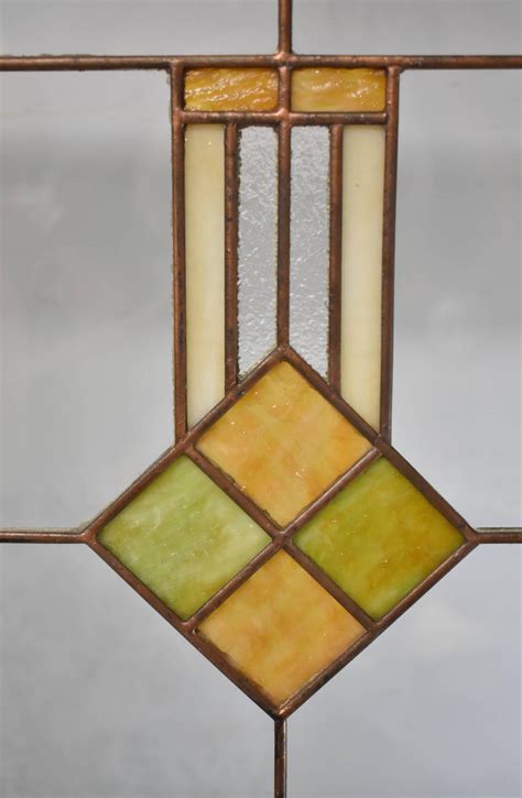 Pair Of Arts And Crafts Prairie School Stained Glass Windows At 1stdibs Prairie Glass Windows