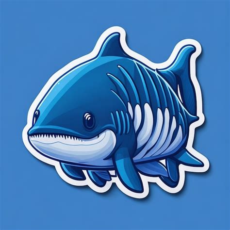 Premium Photo Shark Themed Cut Sticker Design Ai Generated