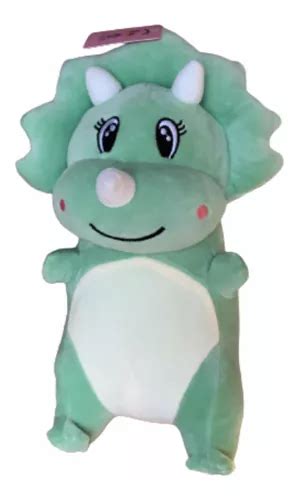 Peluche Dinosaurio Tierno Kawaii Triceratop Verde 36cm Alto Mercadolibre