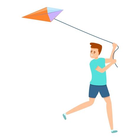 Premium Vector Active Playing Kite Icon Cartoon Of Active Playing