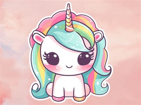 Cute Kawaii Unicorn Sticker Magical Unicorn Animal Decals Etsy Uk