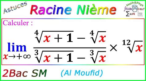 Limite D Une Fonction Racine Ni Me Bac Sm Exercice Math