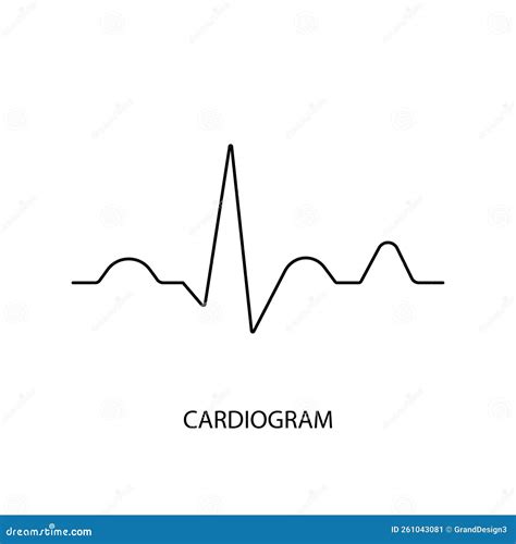 Icono De Línea De Electrocardiograma En Ilustración Vectorial De Equipo