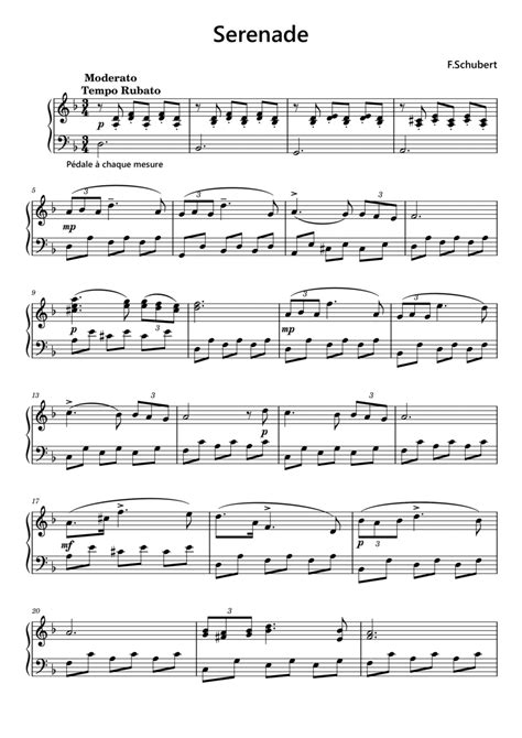 Serenade Schubert Easy Piano Arr Funtom By F SCHUBERT Sheet Music