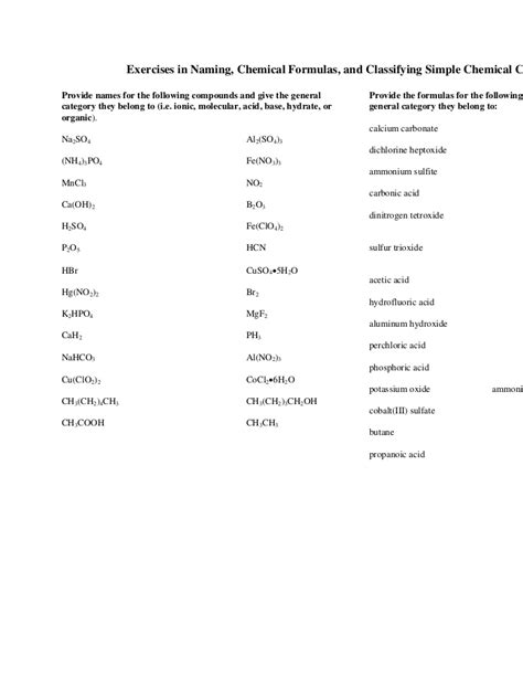 Inorganic Vs Organic Compounds Worksheet