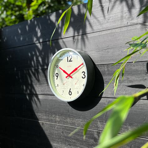 Factory Outdoor Zinc Wall Clock & Weather Station | Cloudnola ...