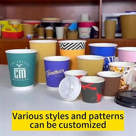 Zjpack Bio Degradable Paper Cup Custom Disposable Cups Take Away Coffee