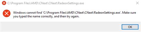 Solved: Windows cannot find 'C:\Program Files\AMD\CNext\CN... - AMD ...